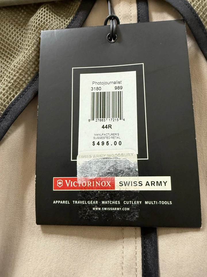 Victorinox BlazerJacket Mens 44R Beige Photojournalist Swiss Army Travel Coat - Image 4 of 4