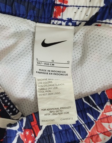 NIKE YOUTH Boys Youth Sz Large Red White Blue Swim Shorts ~ - Picture 3 of 3