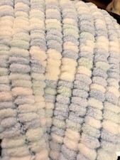 Beautiful New Large Baby Pompom Blanket 100% Acrylic Handmade Aqua