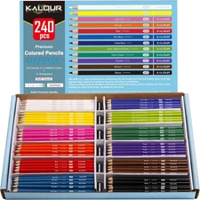 Premium Colored Pencils Bulk,12 Assorted Vibrant Colors,240 Count Total,School C