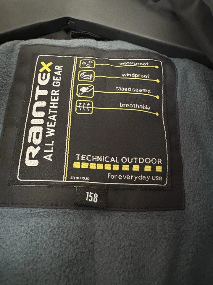Winterjacke Neu Mit Etikett Farbe Schwarz,Grau 100% Polyester Raintex Größe 158 - Bild 3 von 4