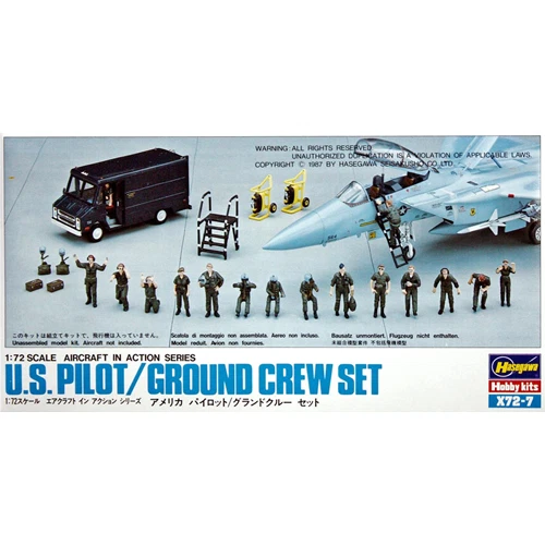 U.S PILOT/GROUND CREW SET KIT 1:72 Hasegawa Kit Aerei Modellino Nuovo - Immagine 3 di 3