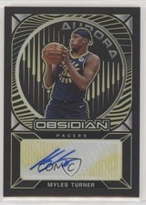 2020-21 Panini Obsidian Aurora Electric Etch Yellow 7/10 Myles Turner Auto 7y2