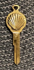 Vintage Shell Oil Company Car Key; Uncut; Promotional Giveaway; B Monogram