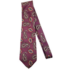 GANT Burgundy Paisley Silk Tie 3.5x58" Made in USA Clean & Classy