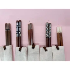 Chopsticks Mother of Pearl inlay and a canvas sleeve