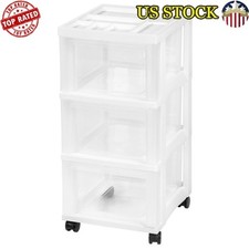 3 Drawer Rolling Storage Cart Organizer Top Craft Office Dorm Room Supplies New
