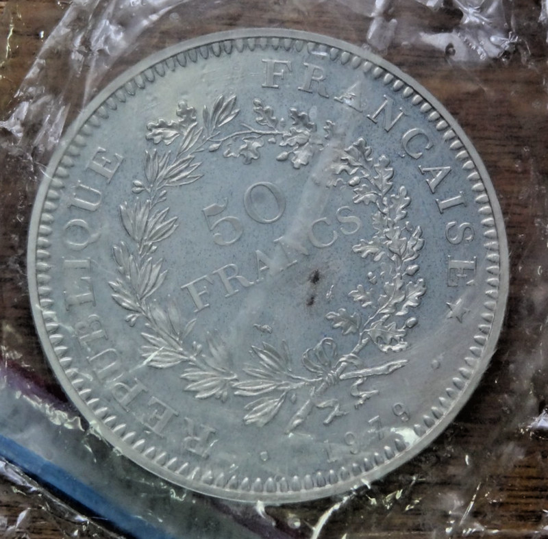 1979 French proof 50 Franc Piedfort silver coin