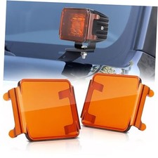 2PCS Pod Light Covers 3 Inch LED Light Bar Cover LED Pods 3x3 Square Work Amber
