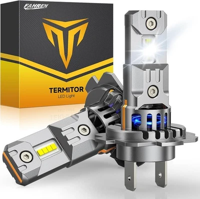 FAHREN/TERMITOR FAHREN Upgraded Brightest H7 LED Headlight Bulb Kit 90000LM Low/Fog Beam 10Years