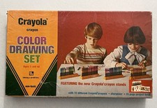 Vintage 1977 Crayola Crayon Color Drawing Set Binney  Smith Inc Used