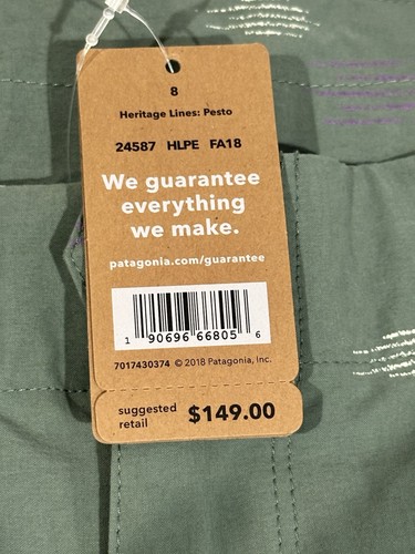 Pantaloncini bici Patagonia Dirt Craft donna taglia 8 verde pesto nuovi con etichetta - senza fodera - Foto 3 di 8