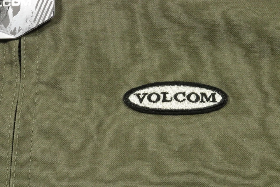 Volcom Jacket Mens Medium Olive Corduroy Collar Quilted Chore Workwear A1732409 - Image 3 of 4