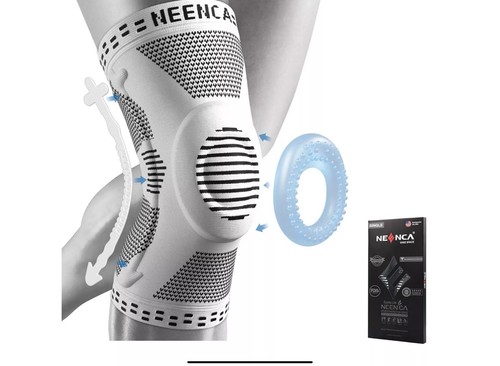 Prof Brace/Compression Sleeve Support with Gel & Side Stabilizers - Grey Large - Picture 1 of 4