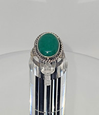 Green Jade Ring Sterling Silver Handmade Ring Gemstone Oval Cabochon Ring