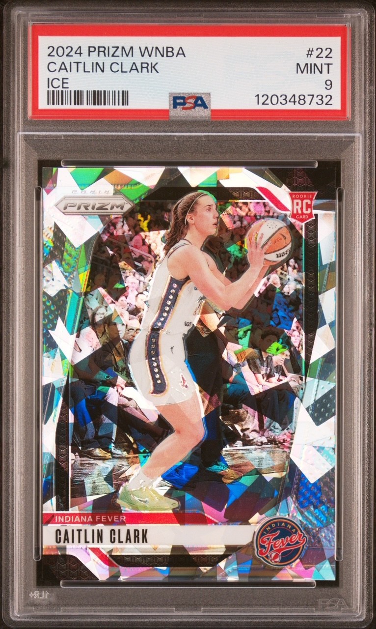Caitlin Clark 2024 Panini Prizm WNBA #22 Ice Prizm Rookie RC PSA 9 Mint