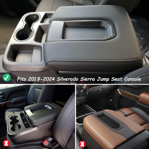 Center Console Cover Compatible with 2019-2024 2025 Chevy Silverado/GMC Black - Picture 2 of 6