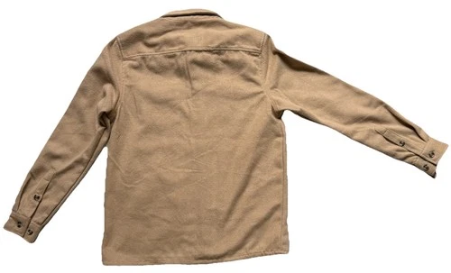 Distortion Men's Clothing Modern Flannel Button Up Jacket Shirt Brown Size Small image 2