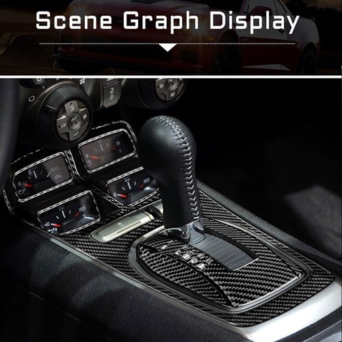 For Chevrolet Camaro Carbon Fiber Cover Trim 2010-2015 Interior Gear Shift Panel - Picture 8 of 12