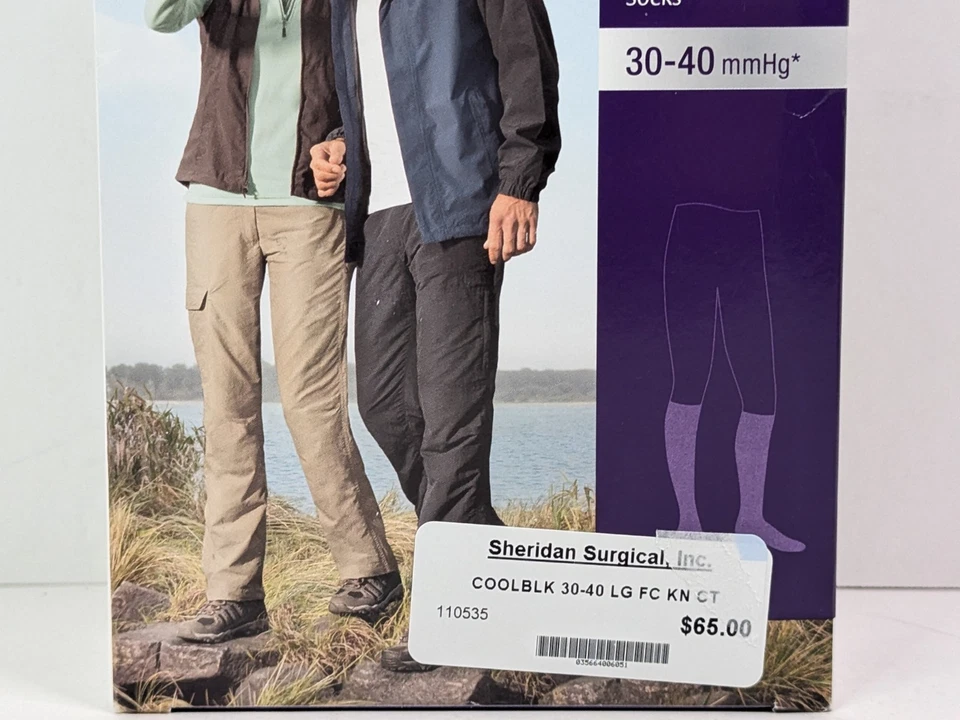 Meias de compressão Jobst Activewear joelho 30-40 mmHg preto legal grande panturrilha completa - Imagem 4 de 4