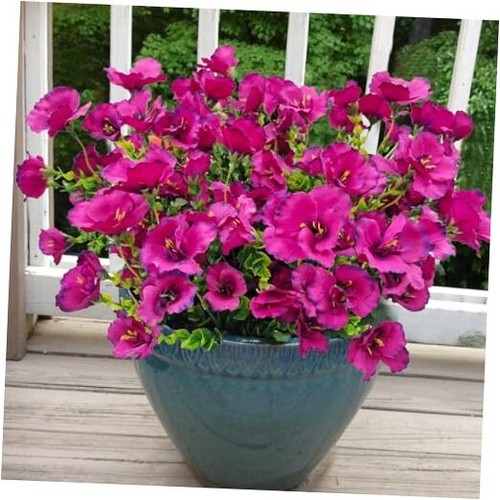 6 Bundles Artificial Fake Outdoor Hibiscus Plants Flowers Faux Silk Realistic