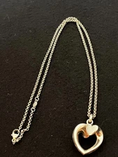 GEORG JENSEN 2002 Artist Heart Sterling Pendant 18in Chain, by Regitze Overgaard