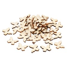 100 Pcs Wooden Butterflies for Crafts, 0.8"x0.6" Wooden Butterfly Cutouts
