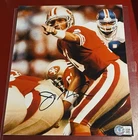 BAS COA JOE MONTANA SIGNED 8x10 FOOTBALL PHOTO BECKETT