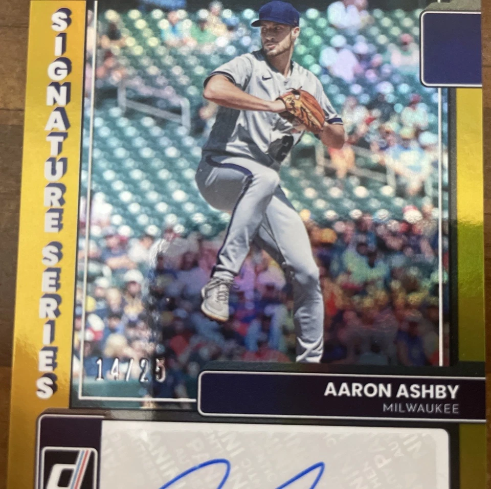 2022 Donruss - Signature Series Aaron Ashby #SS-AA (AU, RC) Gold Parallel /25 - Image 3 of 4
