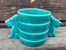 RARE VTG ART DECO GOEBEL SCOTTIE SCOTTY DOG CIGARETTE CONTAINER TURQUOISE