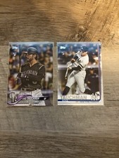 Lot of 2 MIKE TAUCHMAN Rookie Cards 2018 2019 RC Topps US61 ROCKIES US2 YANKEES