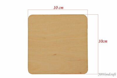 Holz Einfache Untersetzer 100 mm 10 cm Handwerk Rohlinge Kreis oder Quadratische Formen Rund
