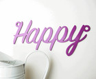 'Happy' - Steel Metal Hanging Sign Wall Art