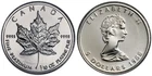 1988 $5 Platinum 1/10 Oz Canada Maple Leaf Coin, First Year of Issue, RCM Sealed