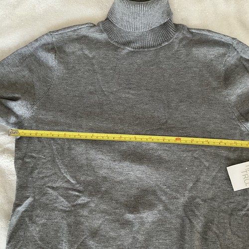 Tru Gray Basic Ribbed Turtleneck Sweater Long Sleeve Fitted Top Medium 8-10 New - Picture 6 of 11