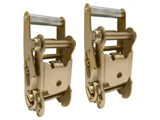 2 Pack 2" Short Handle Ratchet with Double Lock, Yellow Zinc, WLL 4000 lbs Heavy