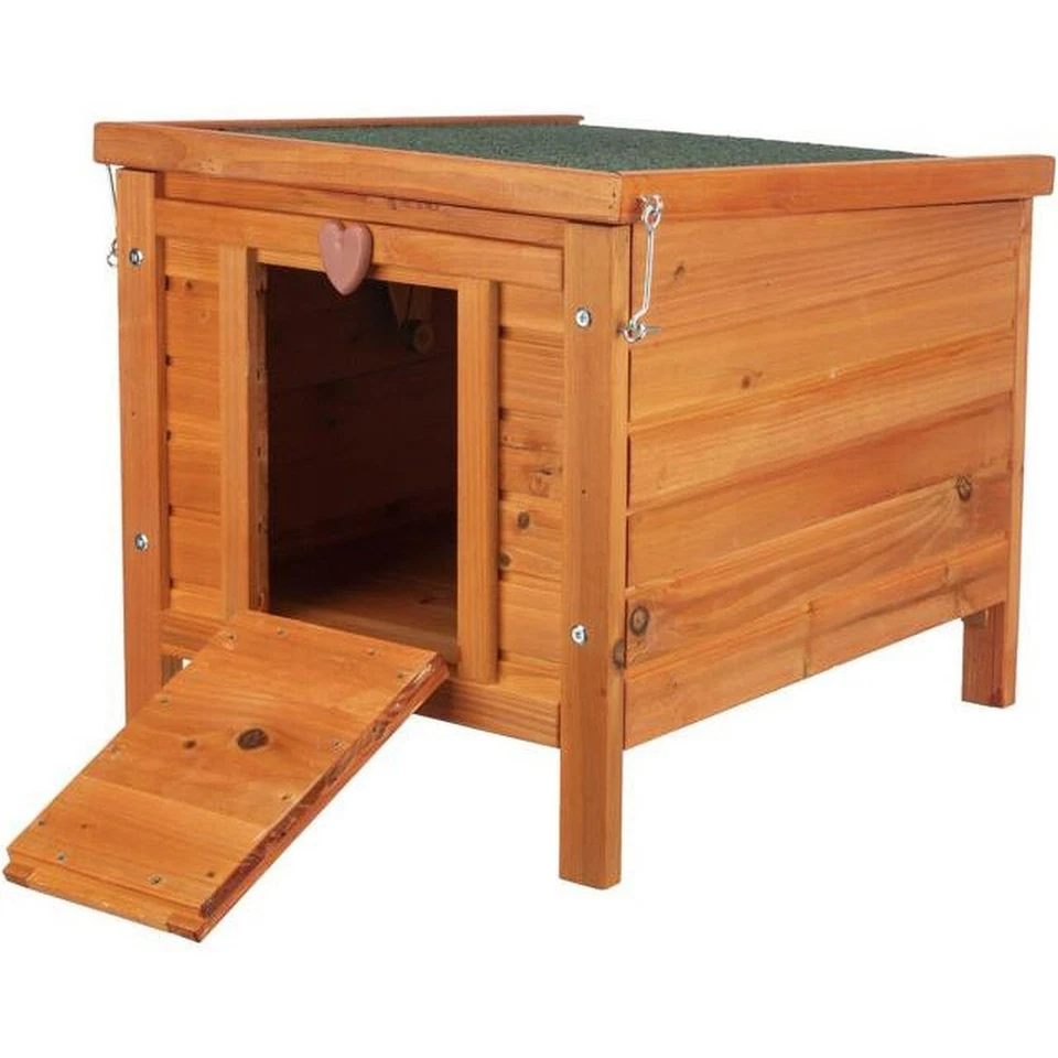 Trixie Kleintierhaus Nagerhaus Wetterfest Outdoor Holz 42x43x51cm braun - Bild 4 von 4