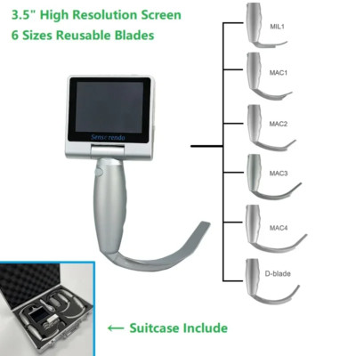 3.5 Inch High Resolution Touch Screen Anesthesia Digital Video Laryngoscope