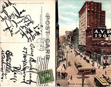Seattle WA Second Avenue Trolleys Postcard Used (38523)