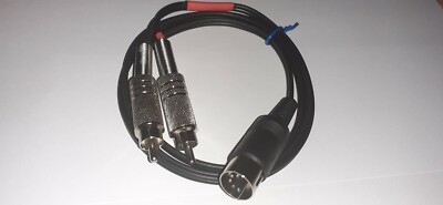 QUAD 33,34,44. 5 PIN DIN TO 2 RCA INPUT INTERCONNECT CABLE HIGH QUALITY.