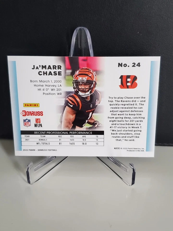 2022 Panini Donruss 1992 Retro Ja'Marr Chase #24 - Image 2 of 2