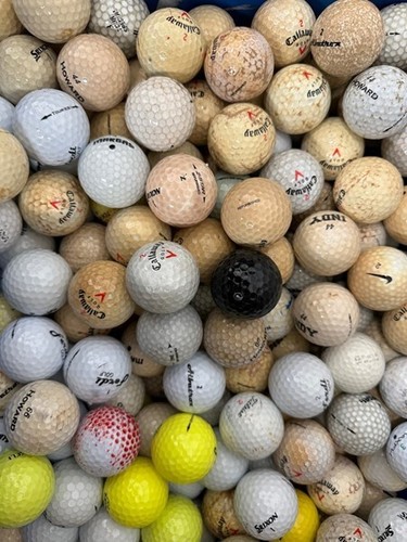 100 Assorted Recycled Golf Balls for Practice: Worn, Knocked, and Splits - Picture 2 of 2