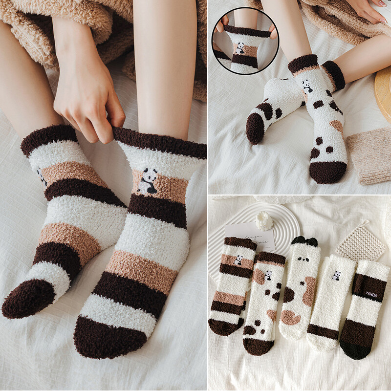 Womens Girls Coral Fleece Socks Floor Socks Home Sleeping Socks Panda Print G | eBay womens-girls-coral-fleece-socks-floor-socks-home-sleeping-socks-panda-print-g-ebay