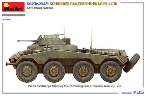 MA35413 Miniart 1/35 Sd.Kfz.234/1 Schwerer Panzerspähwagen 2cm Late Modification - Bild 6 von 7