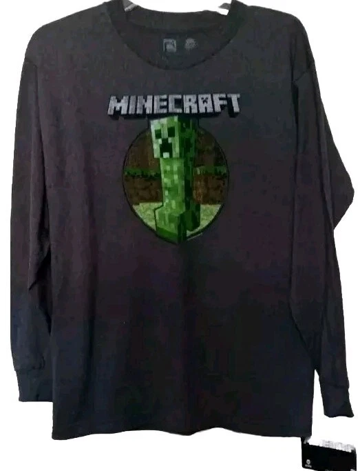 Minecraft Mojang Jinx с длинным рукавом серый пуловер молодежный XL 16-18 графический принт  - Изображение 2 из 4