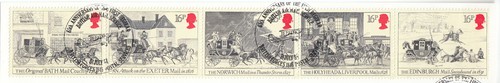 Mail Coaches GB Used 1st Air Mail Service 65 years BFPS 1984 ON PIECE (145924)