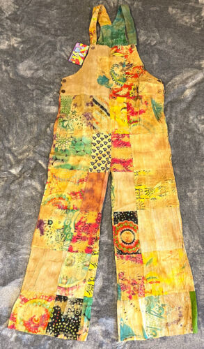 JAYLI Nepal 100% Cotton Overall Jumper Patch Hippie Festival Bohemian Women's M