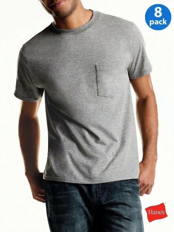 Hanes men's top pocket tee shirt