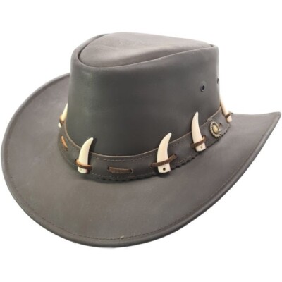Herren Cowboyhut Jacaru Australien Echtleder Cowboy Westernmütze Ledermütze