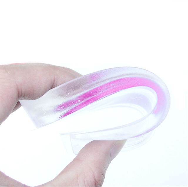 Gel Heel support pad cup silicone cushion insole plantar fasciitis pink UK 4-7 IV11157